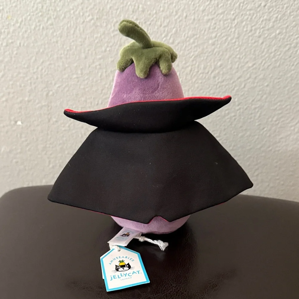Retired NEW Jellycat Vivacious Eggplant Vampire Halloween Plush Spooky FAST SHIP - Picture 3 of 8